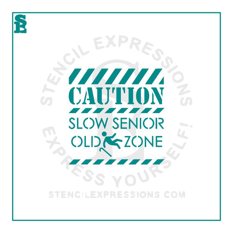 Caution Slow Senior Zone Sentiment Digital Design |