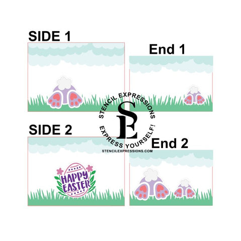 Easter Bunny Butts 3D Cookie Box Kit Digital Design Download * The Colorful Cookie COOKIE-A-THON Spring 2022