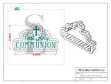 First Holy Communion with Cross Digital Design Cookie Stenc