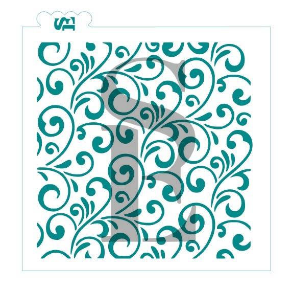 Swirly Background Stencil for Cookies, Cakes & Culinary