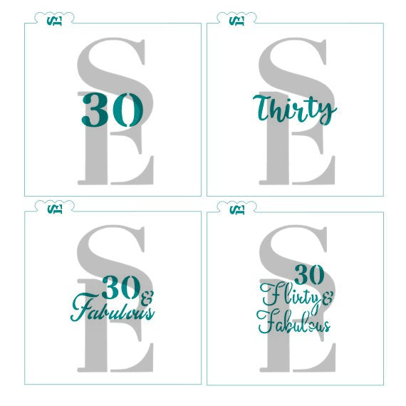 30 & Fabulous 4 Stencil Digital Design