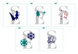Boho Trees Let It Snow Snowflakes Platter 6 Pc Digital Design