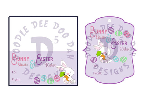 Easter Bunny Treat Bag Topper and Gift Tag Set Digital Design
