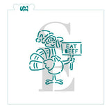 PYO Eat Beef and Happy Thanksmas! Turkey Digital Design Cookie Stencil