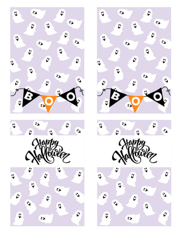Happy Halloween and BOO Gift / Treat / Cookie Cards Digital Download