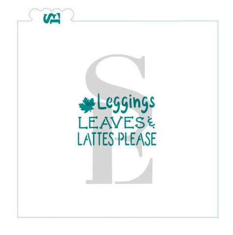 Leggings Leaves and Lattes Please Sentiment Digital Design