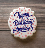 Happy Birthday America Hand Lettered Sentiment Digital Design
