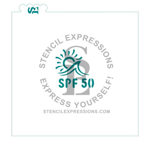 SPF 50 Sunscreen / Sunshine Bottle Sentiment Stencil Digital Design