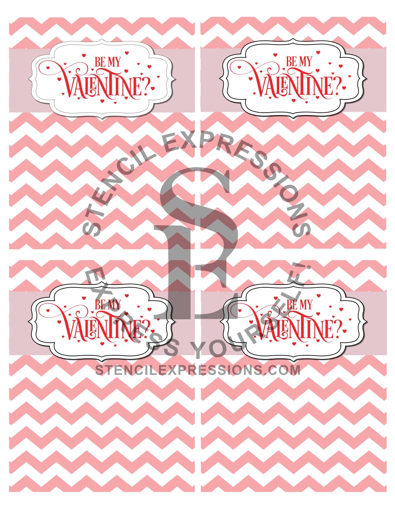 Happy Valentine's Day Chevron Cookie Packaging Card Digital Design Print Your Own Packaging *