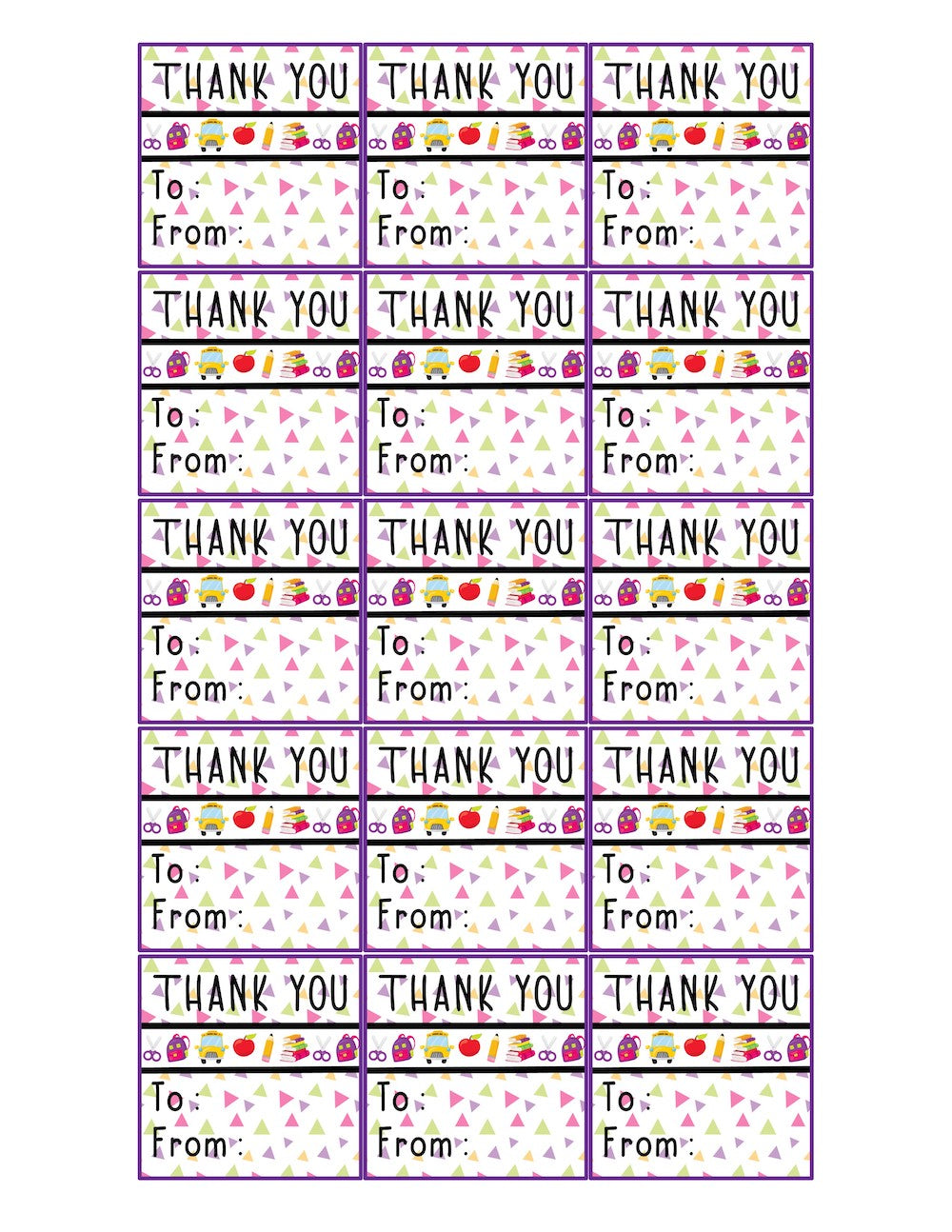 Teacher THANK YOU Gift Card & Tag Printable Digital Design |