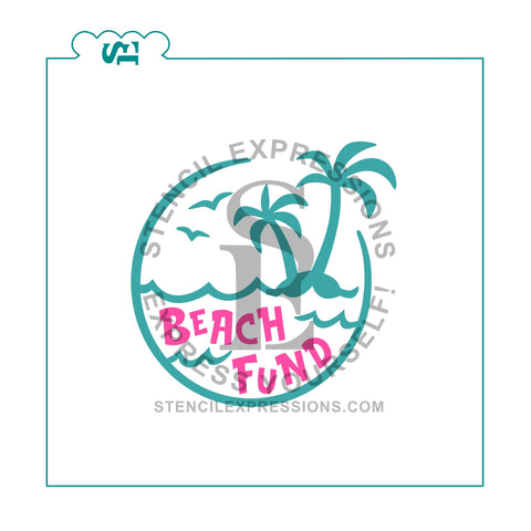 Beach Fund Single and 2-Layer Vinyl or SILKSCREEN Stencil Set Digital Design*