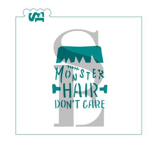 Monster Hair Don't Care Digital Design Cookie Stencil
