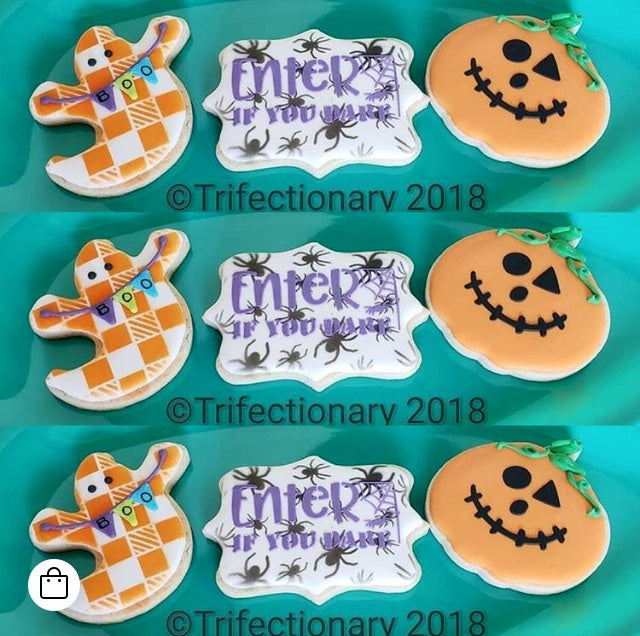 Scarecrow / Jack-O-Lantern Faces #1-4 Bundle Digital Design Cookie Stencil Trifectionary Cookies