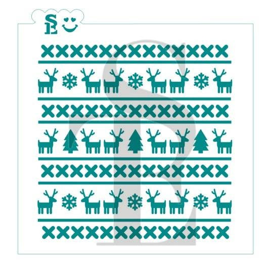 Christmas Sweater Reindeer Background Stencil Digital Download