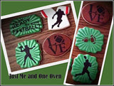 Football Player Silhouettes and Football Field Bundle Digital Design Cookie Stencil Just Me and One Oven
