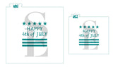Happy Memorial Day and 4th of July Patriotic Digital Design Mini Cookie Stencil