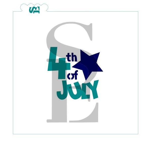 4th of July Star Digital Design Cookie Stencil