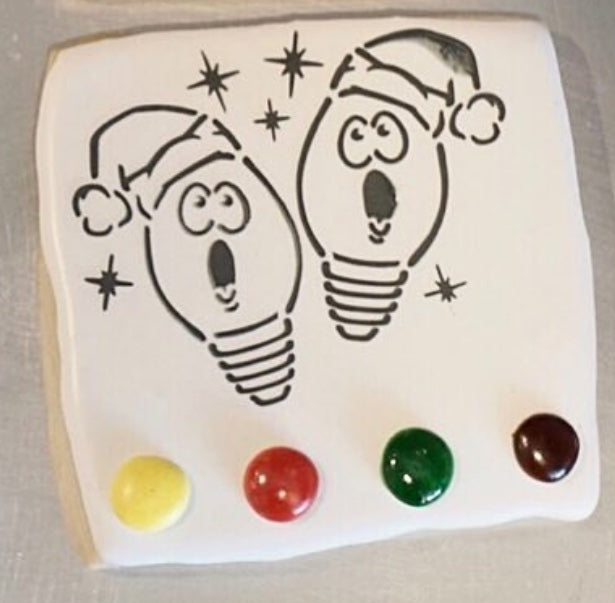 Christmas Lights Elves PYO Digital Design cookie stencile cookies by jadore cookies