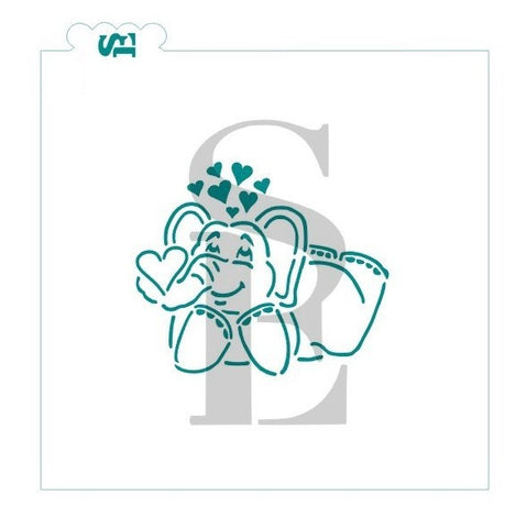 Elephant Love PYO Digital Design Cookie Stencil Valentine