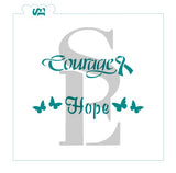 Courage and Hope Cancer Awareness Digital Design cookie stencil