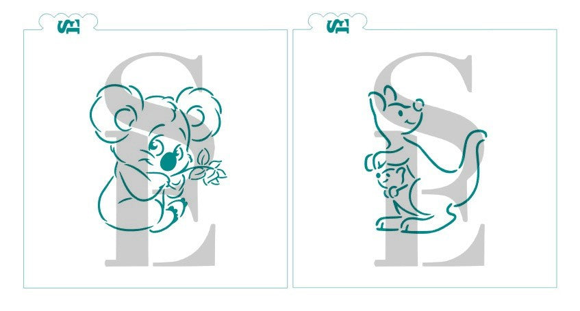Down Under PYO Bundle Koala, Kangaroo, Gum Tree Digital Design cookie stencils