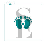Baby Feet with Heart Digital Design
