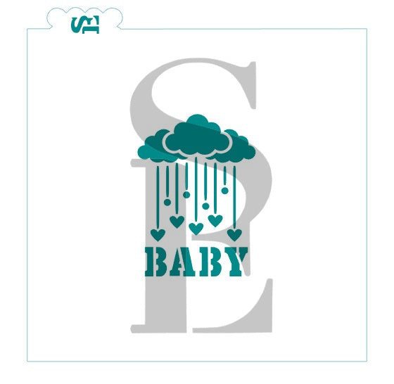 Baby Showers of Hearts Greeting Digital Design |