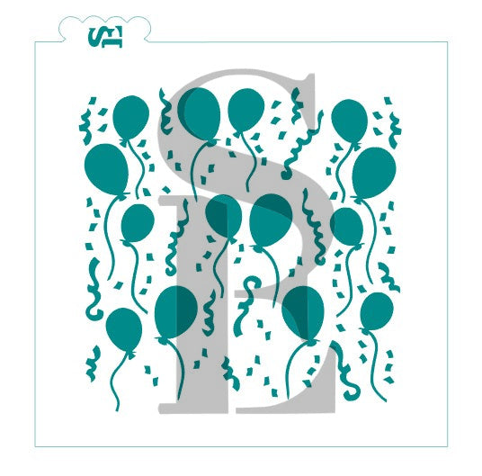 Balloons and Confetti Background Digital Design Birthday Celebration
