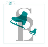 Ice Skates and Background Bundle Digital Design