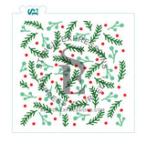olly Berries, Mistletoe and Pine Needles 3-Layer Background Digital SVG Design Download *