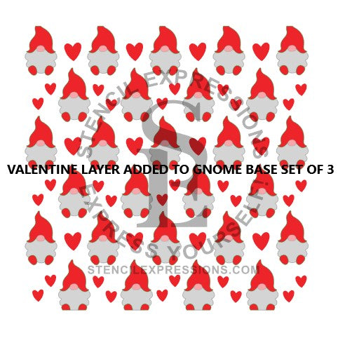 Gnomes Background Valentine's Day ADD-ON Layer Digital Stencil