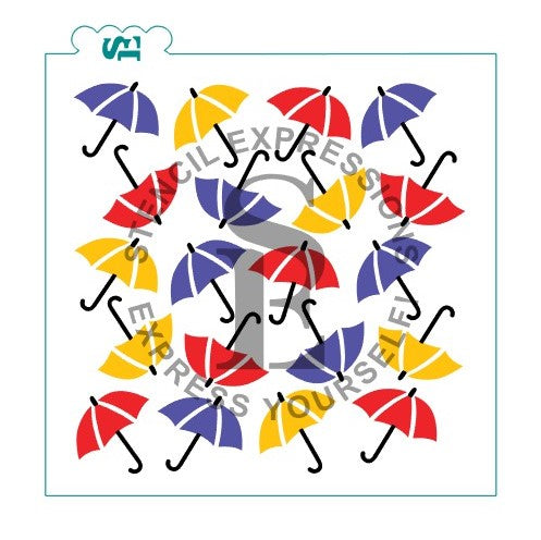 Umbrella Scatter Layered Background Digital Design