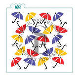 Umbrella Scatter Layered Background Digital Design