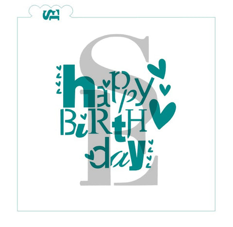 Happy Birthday #3 Digital Design Cookie Stencil