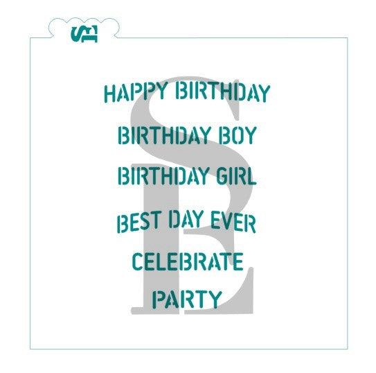Happy Birthday Celebration Greetings and Banners Bundle Digital Design Cookie Stencil