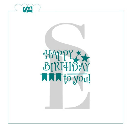 Happy Birthday To You, Hearts Stencil for Cookies, Cakes & Culinary Cookie Stencil