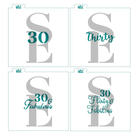 30 & Fabulous 4 Stencil Digital Design