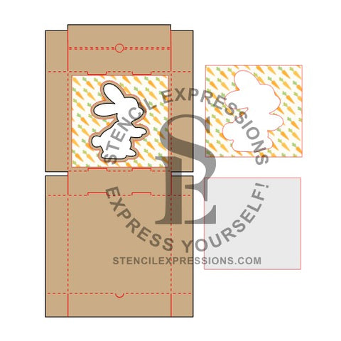 Easter Bunny Pizza Box Cut Pattern Digital Download *