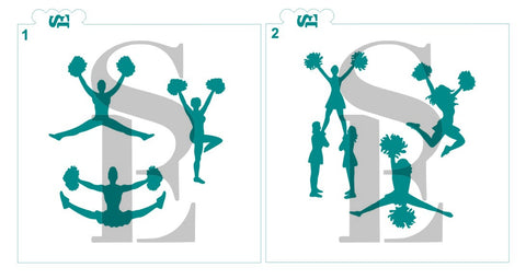 Cheerleader Silhouettes #1 and #2 Bundle Digital Design