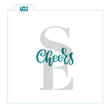 Cheers Sentiment Digital Design cookie stencil