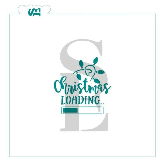 Christmas Loading Digital Design Cookie Stencil
