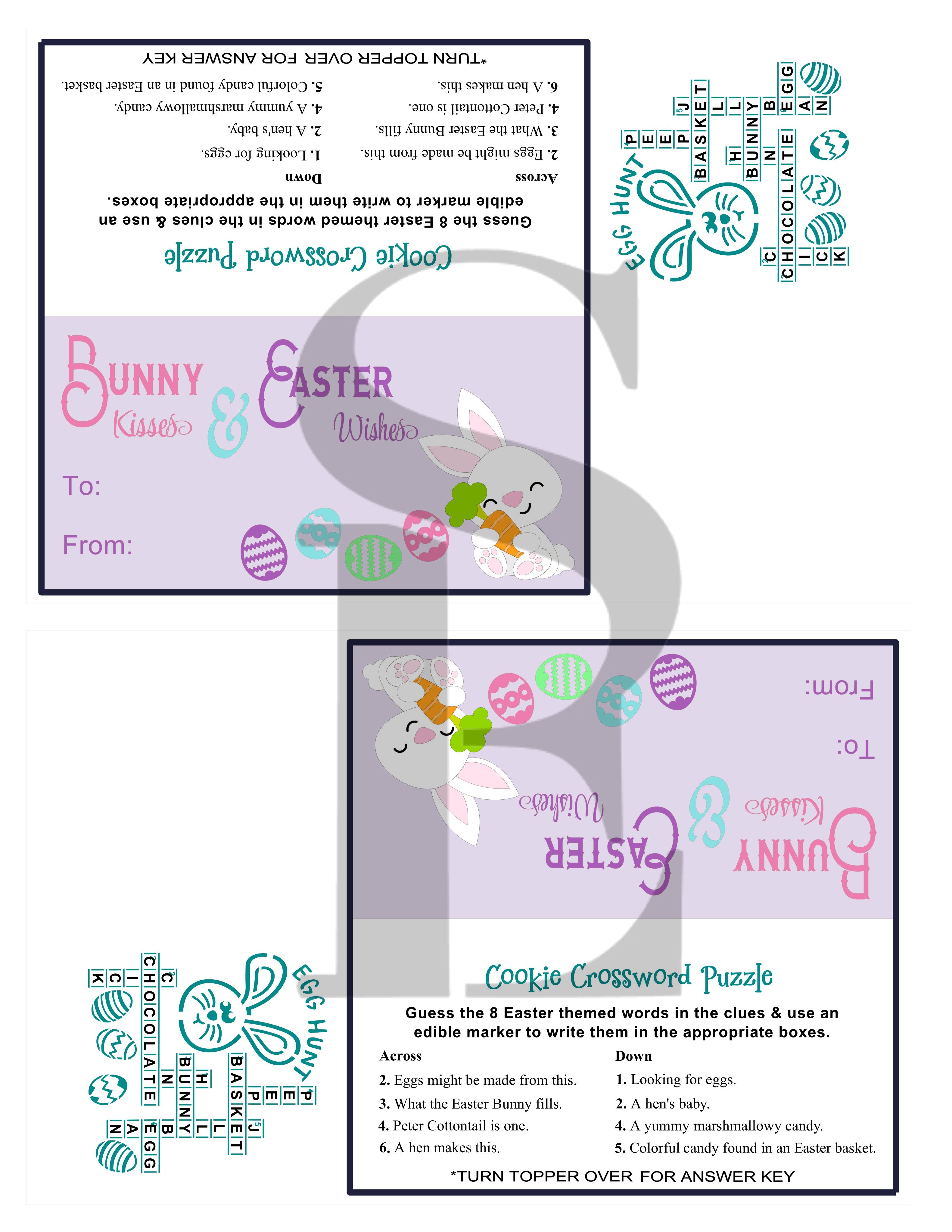 Easter Bunny Crossword Puzzle PYO Digital Design
