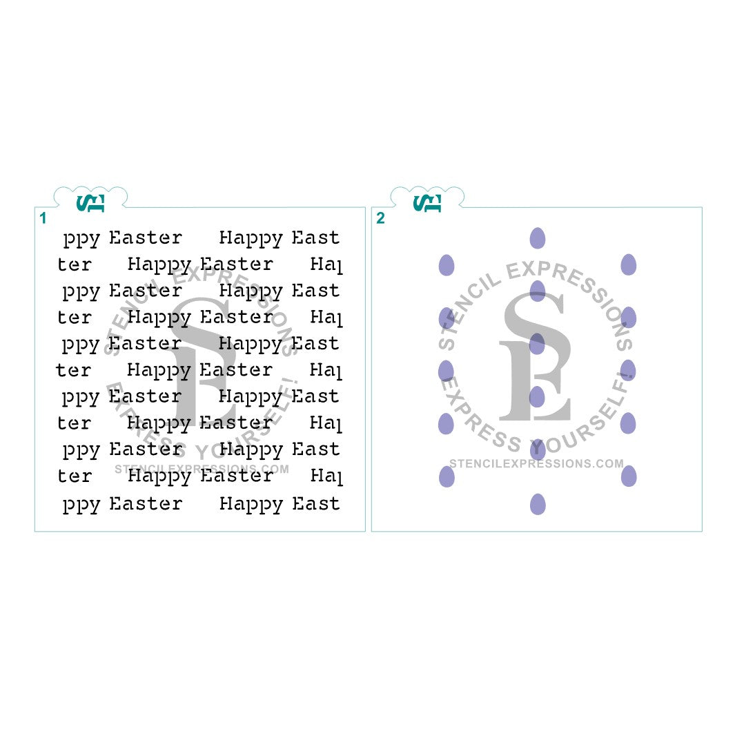 Happy Easter Typewriter Layered Background Digital Design *