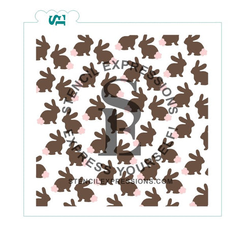 Chocolate Bunnies Layered Background Digital Design *