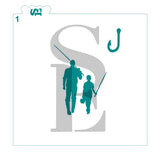 DAD - Father Silhouettes Set of 6 Digital Design Cookie Stencil