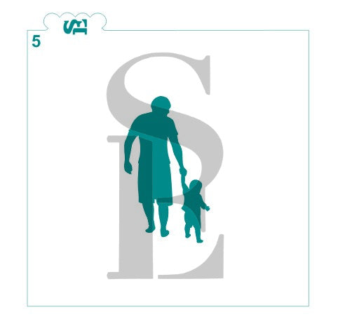 DAD - Father Silhouettes Set of 6 Digital Design Cookie Stencil
