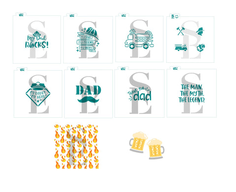 Father's Day Jumbo Bundle #3 - DAD MY HERO Digital Designs