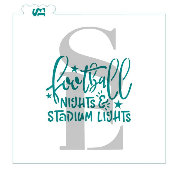 Football Nights and Stadium Lights COokie Stencil
