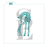 Giraffe Mom and Baby Stencil Digital Design