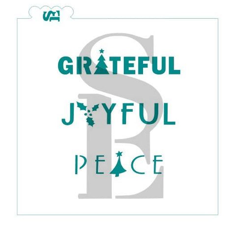 Grateful, Joyful & Peace Digital Design Cookie Stencil Cookie Sticks